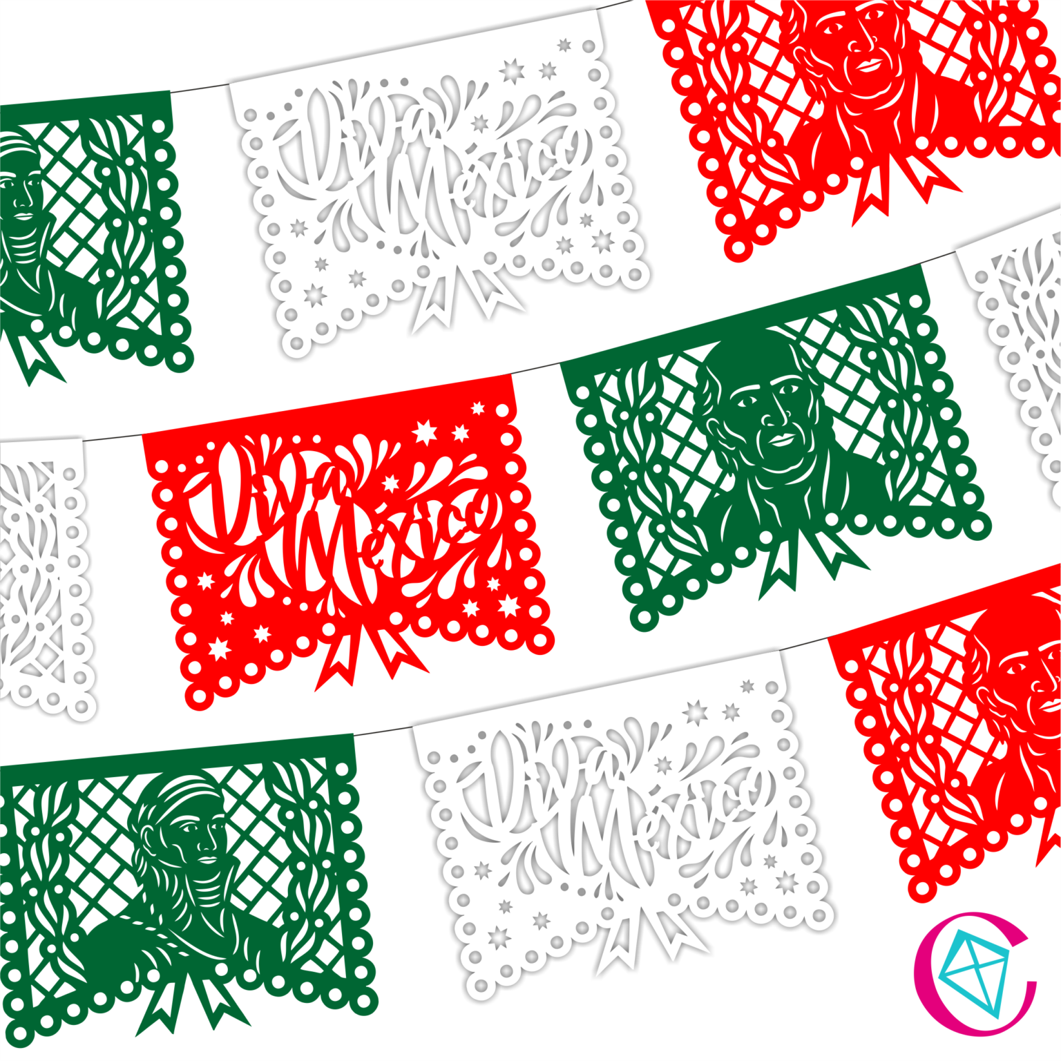 Guirnalda De Papel Picado Viva Mexicofiestas Patrias PlÁstico Kit De 10 Guirnaldas De 5 9432