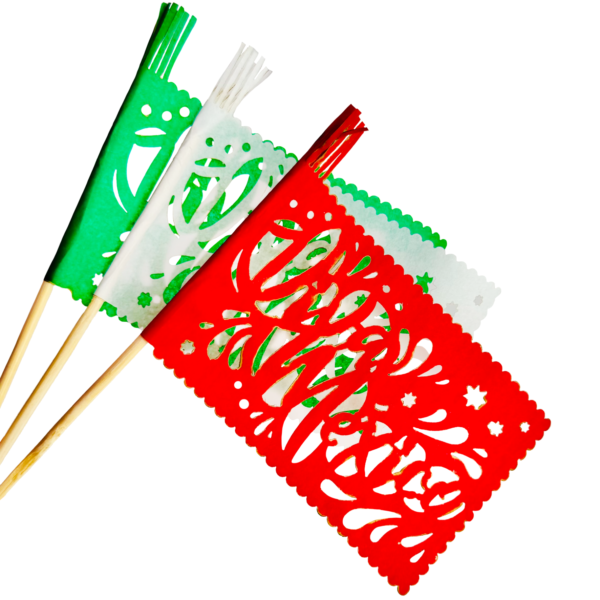 Kit de 30 Banderitas Cocteleras de papel china