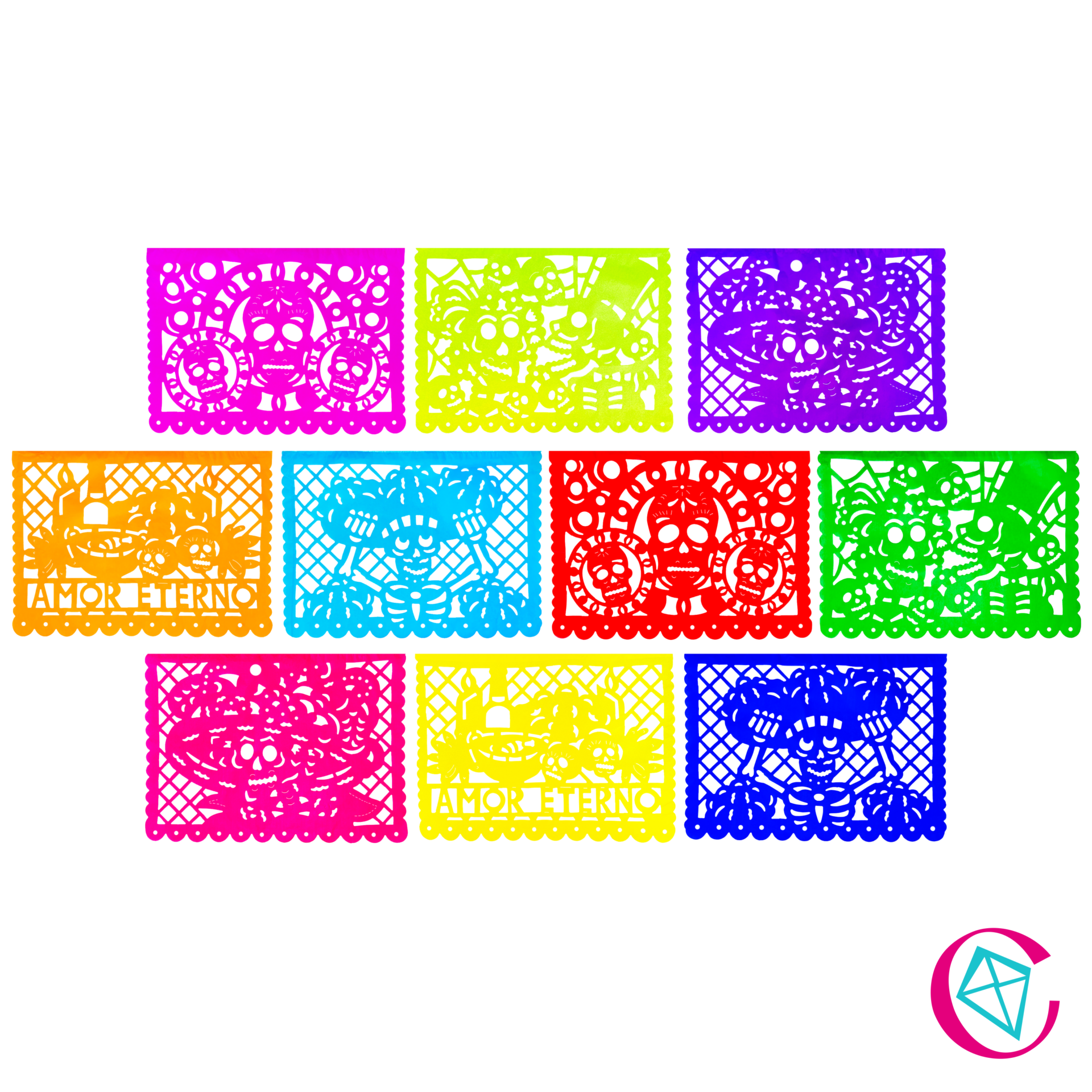 1 Millar De Papel Picado Día De Muertos 12 Medio Pliego 45cm X 34cm Cometa 8069