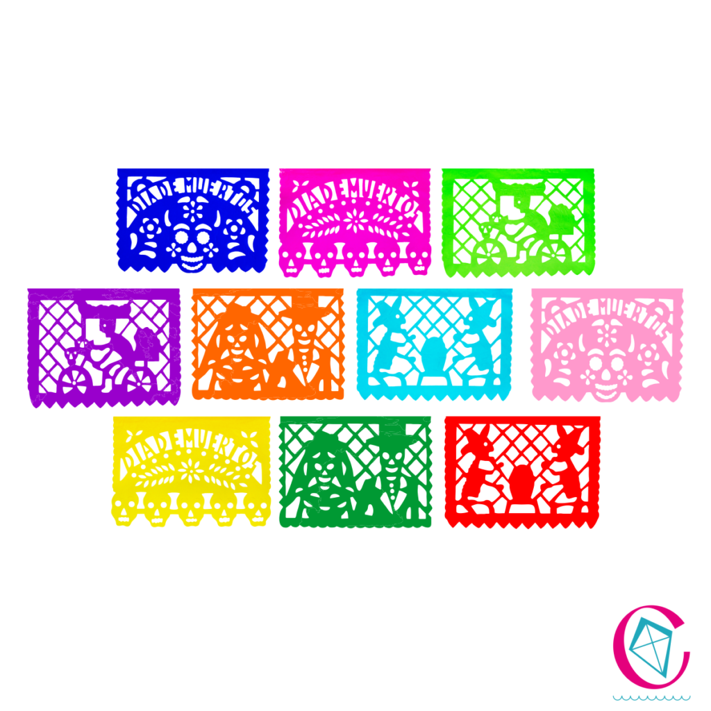 1 Millar De Papel Picado Día De Muertos 18 Multicolor Kit De 1000 Pliegos De 23cm X 18cm 4723